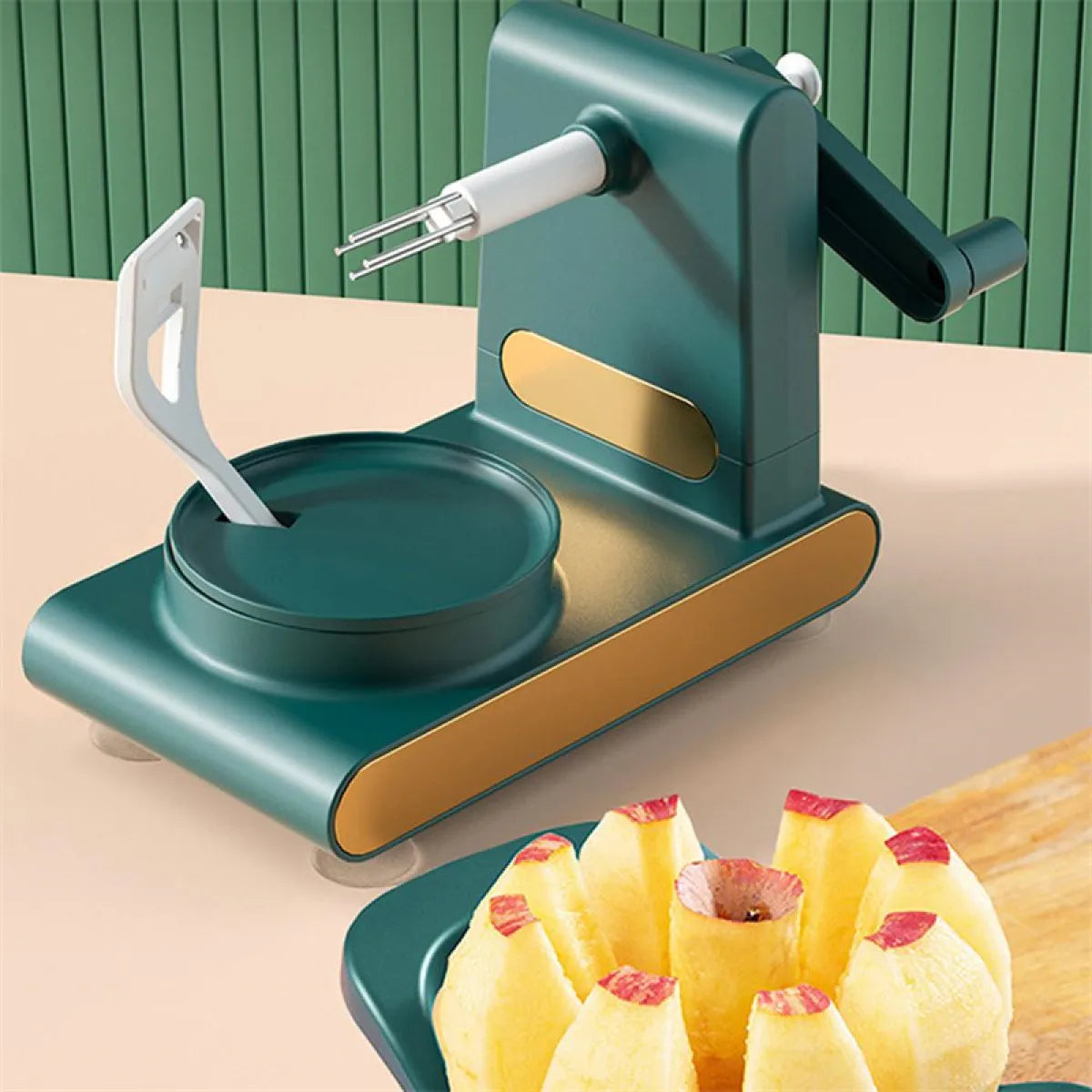 Hand-Cranked Fruit Peeler and Cutter